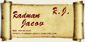Radman Jačov vizit kartica
